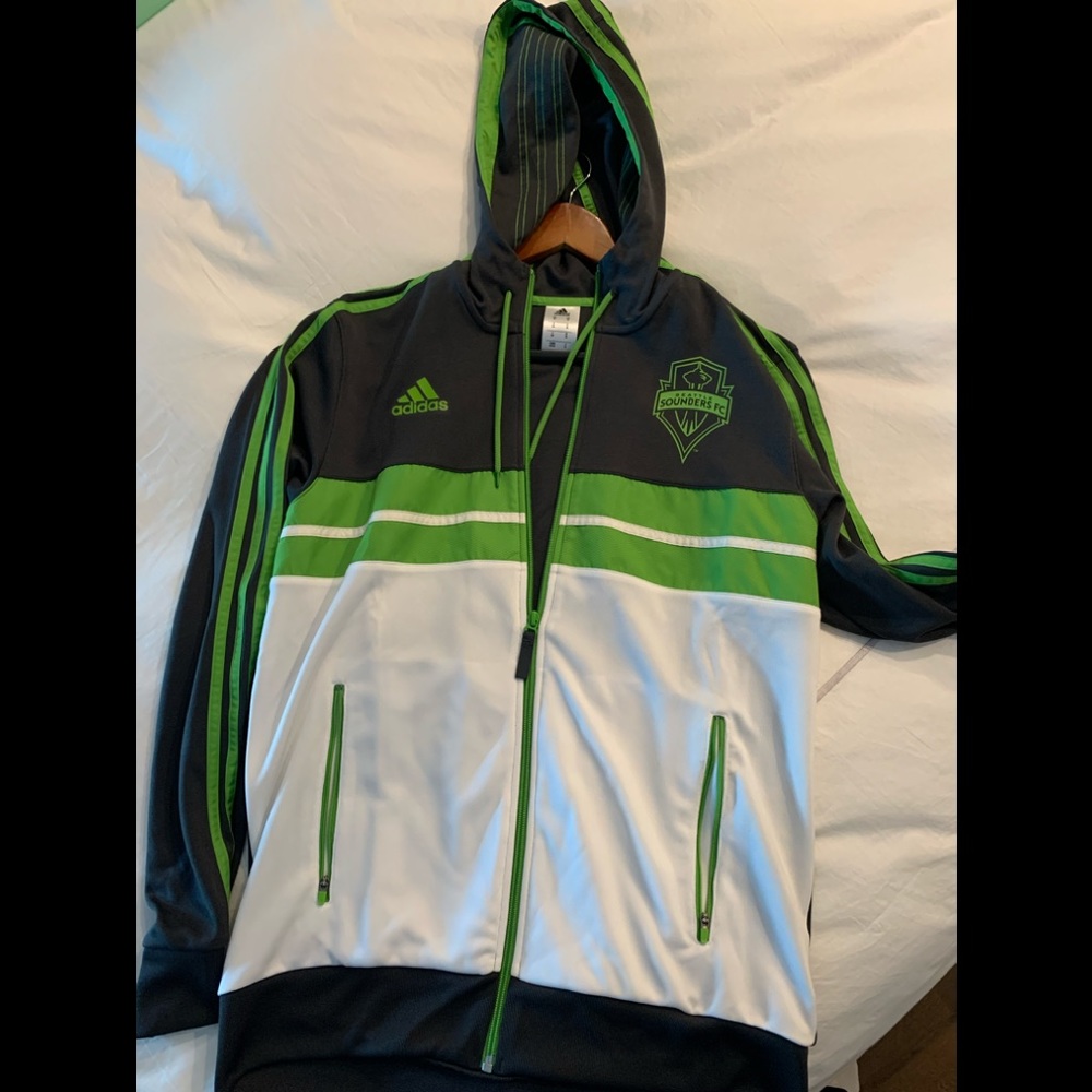 Seattle Sounders ADIDAS hooded jacket men’s medium